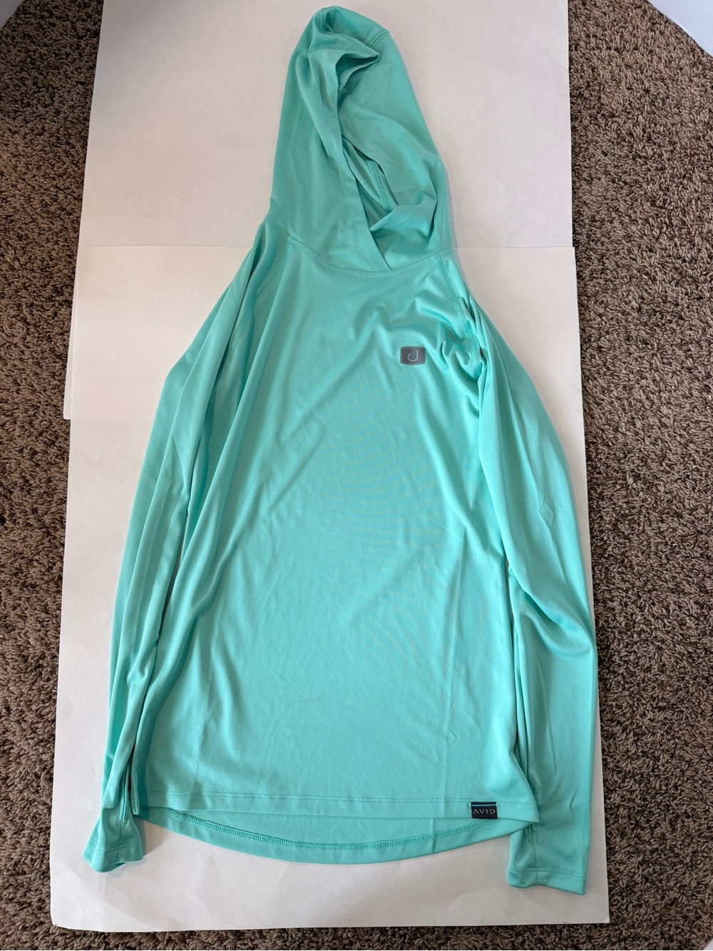 Women’s Hooded Long Sleeve Tee in Mint Green